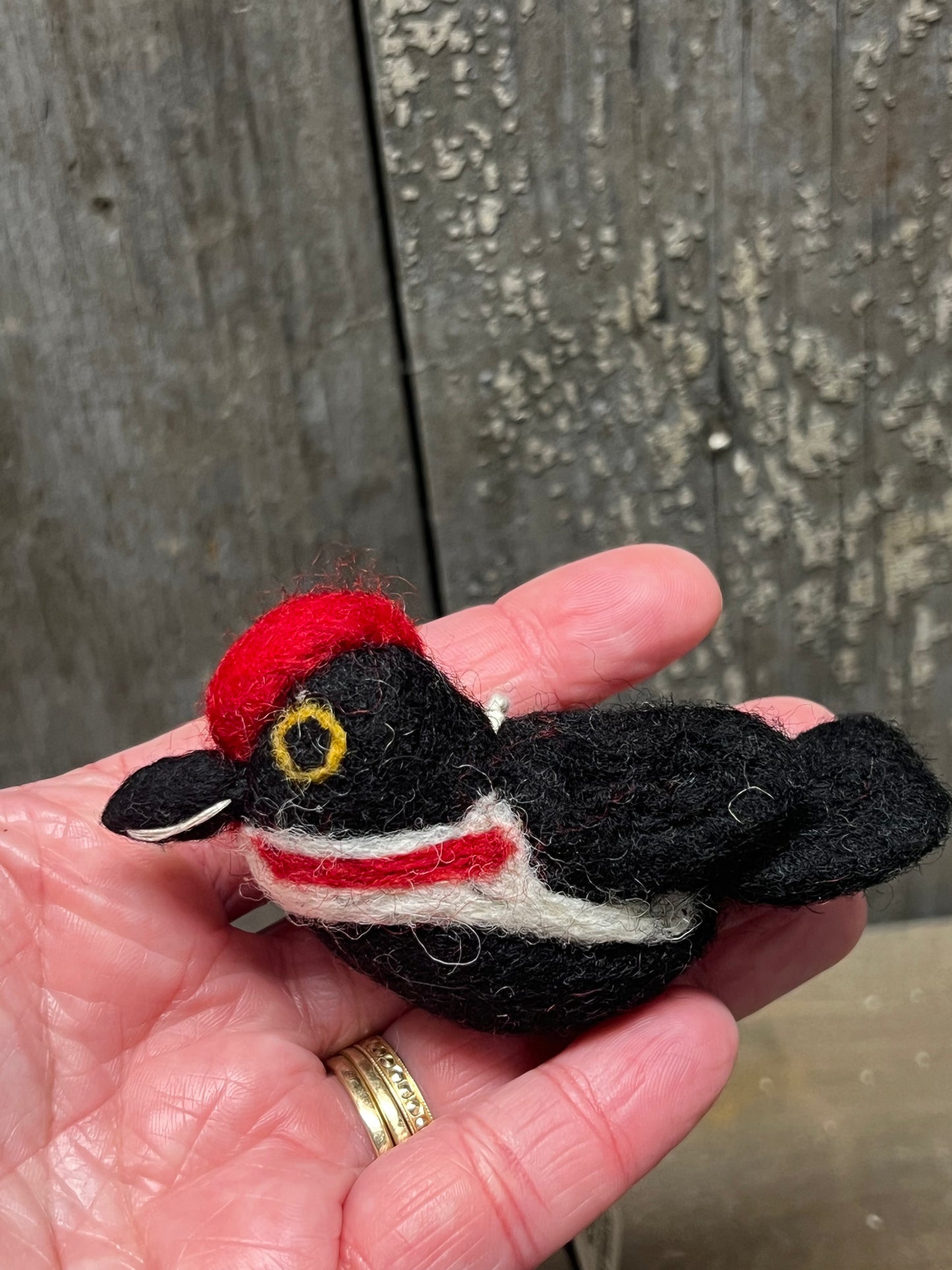 Ornament, Felt Mini, WOODPECKER