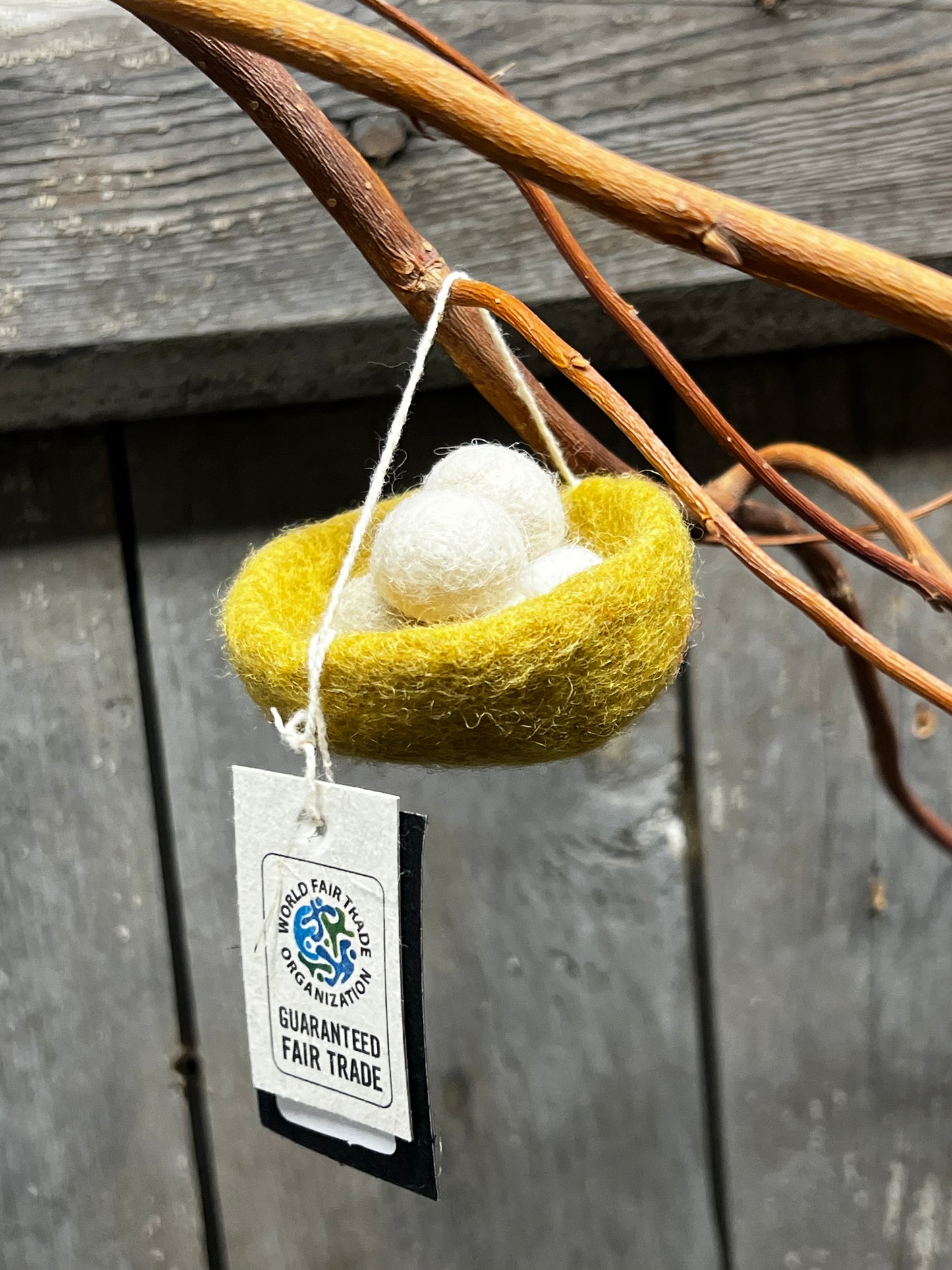 Ornament, Felt Mini, NEST W/ EGGS
