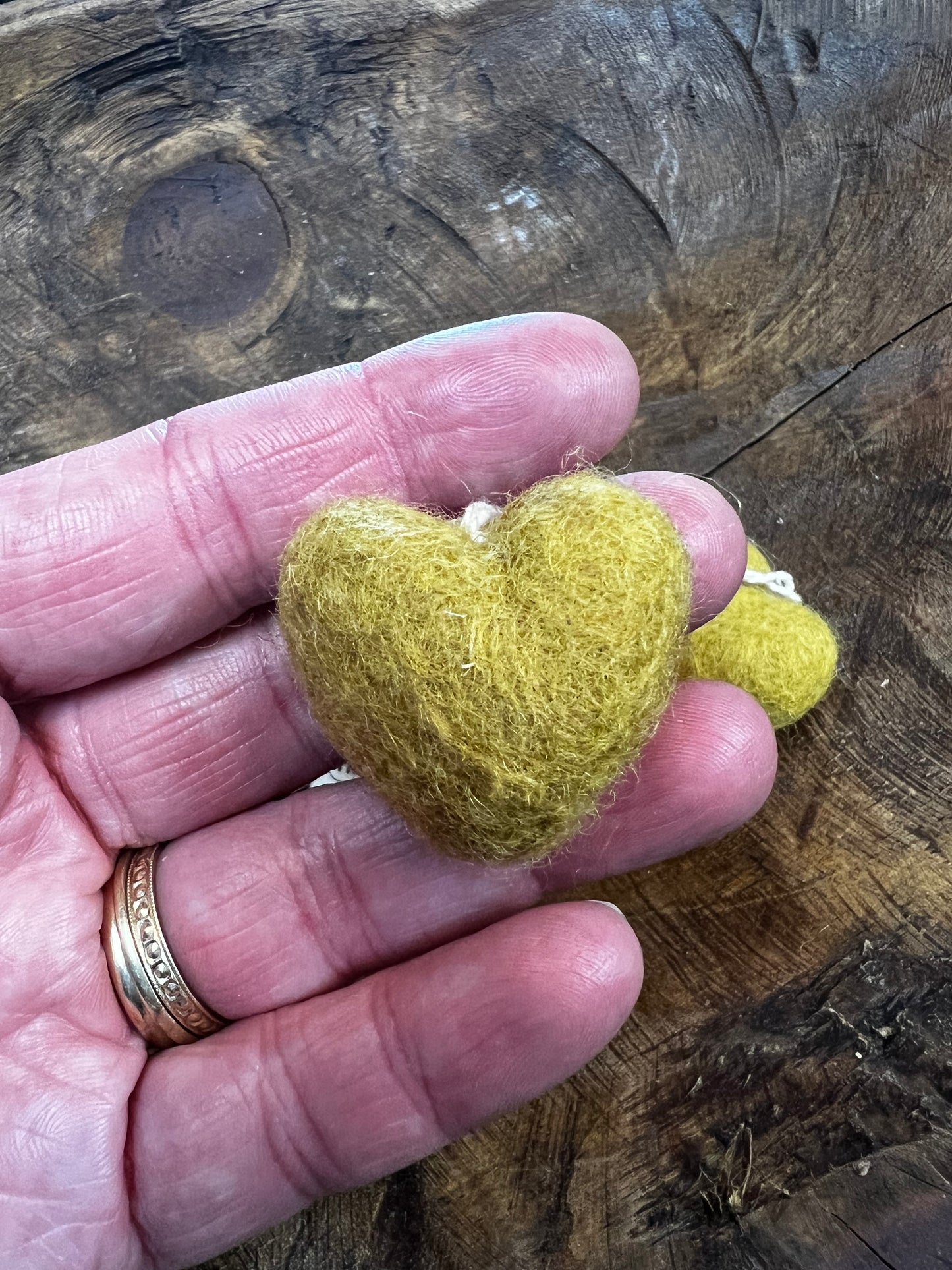 Ornament, Set/6, Mini Hearts, OCHRE