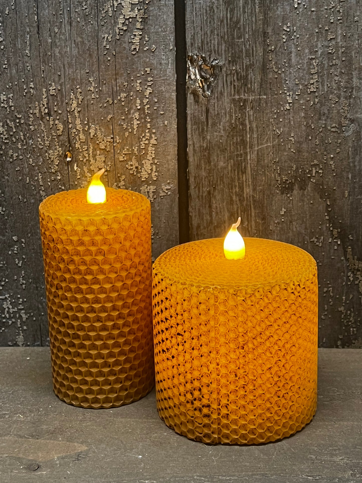 Candle, Tall Pillar, Timer, 4” HONEYCOMB