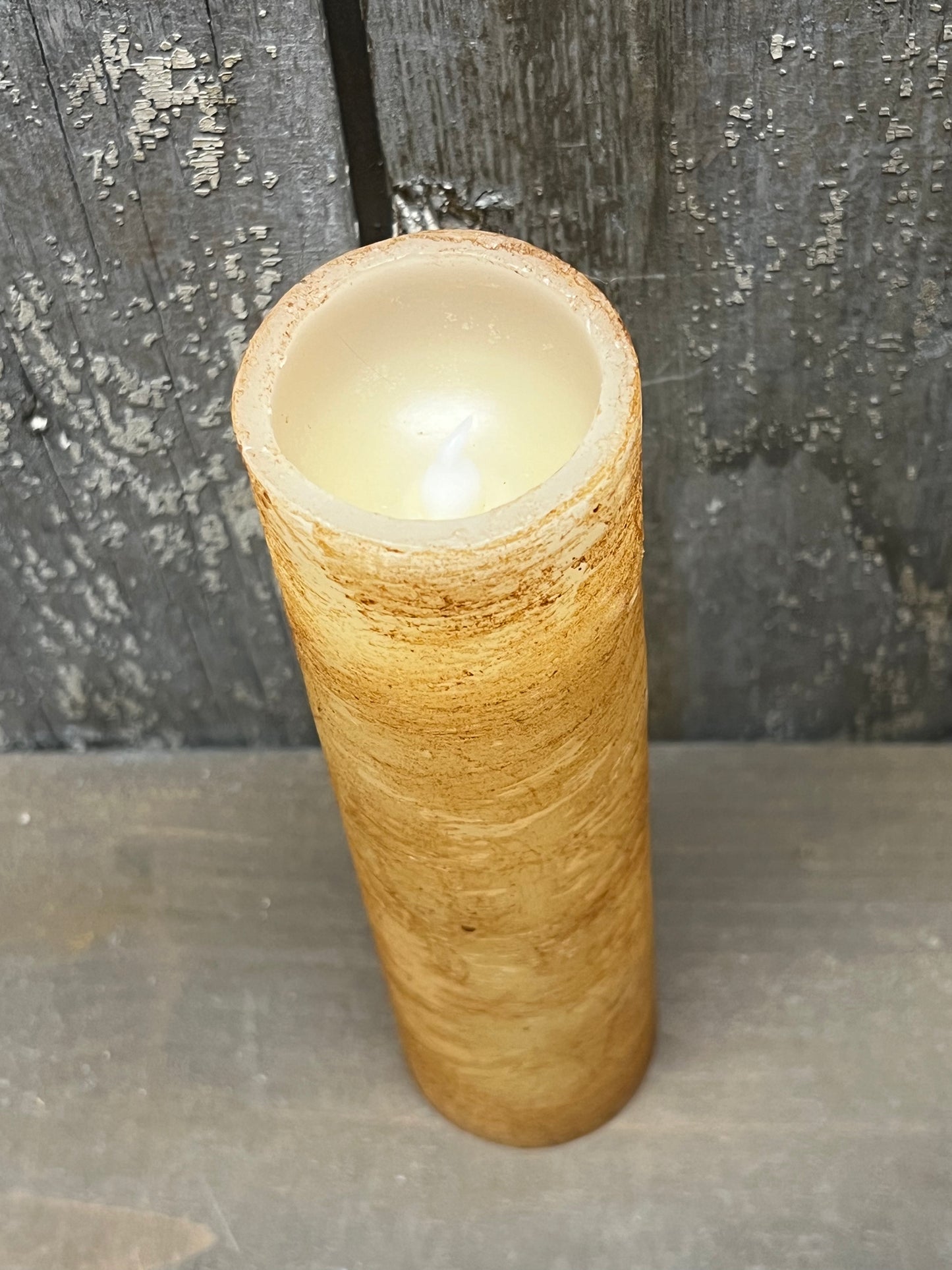 Candle, Votive, Timer, 8” RUSTIC TAN