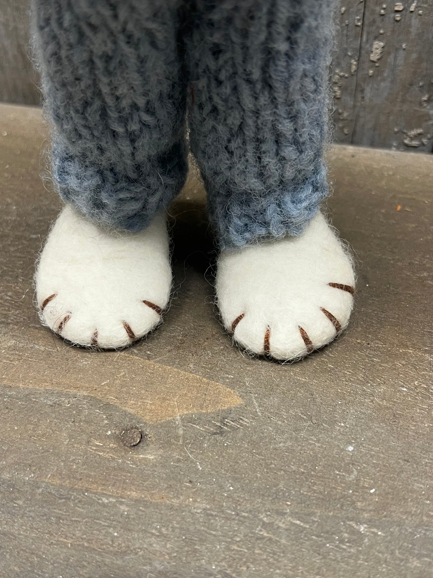 Bunny, Large Felted, BLUE PANTS & BAG