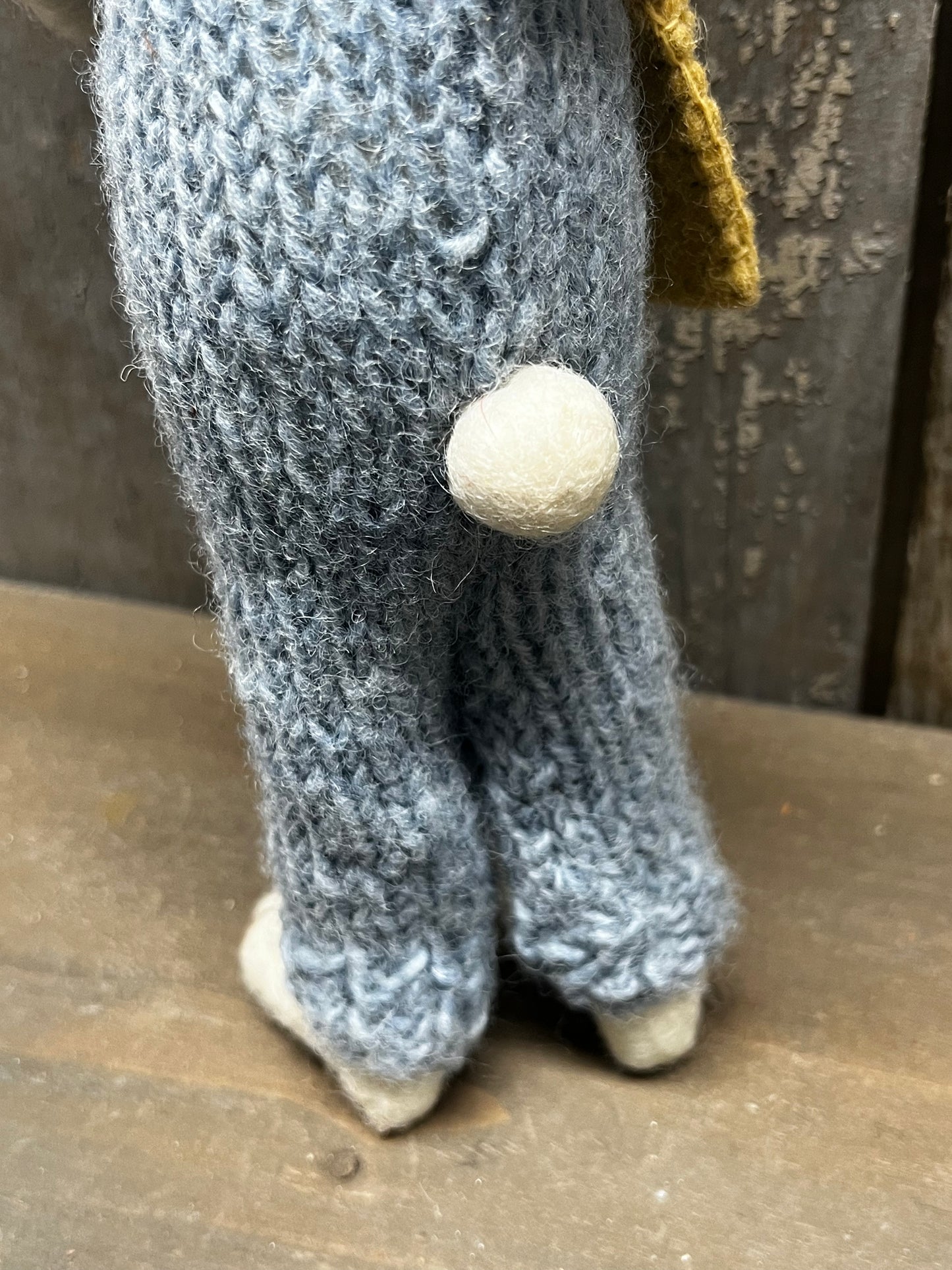 Bunny, Large Felted, BLUE PANTS & BAG