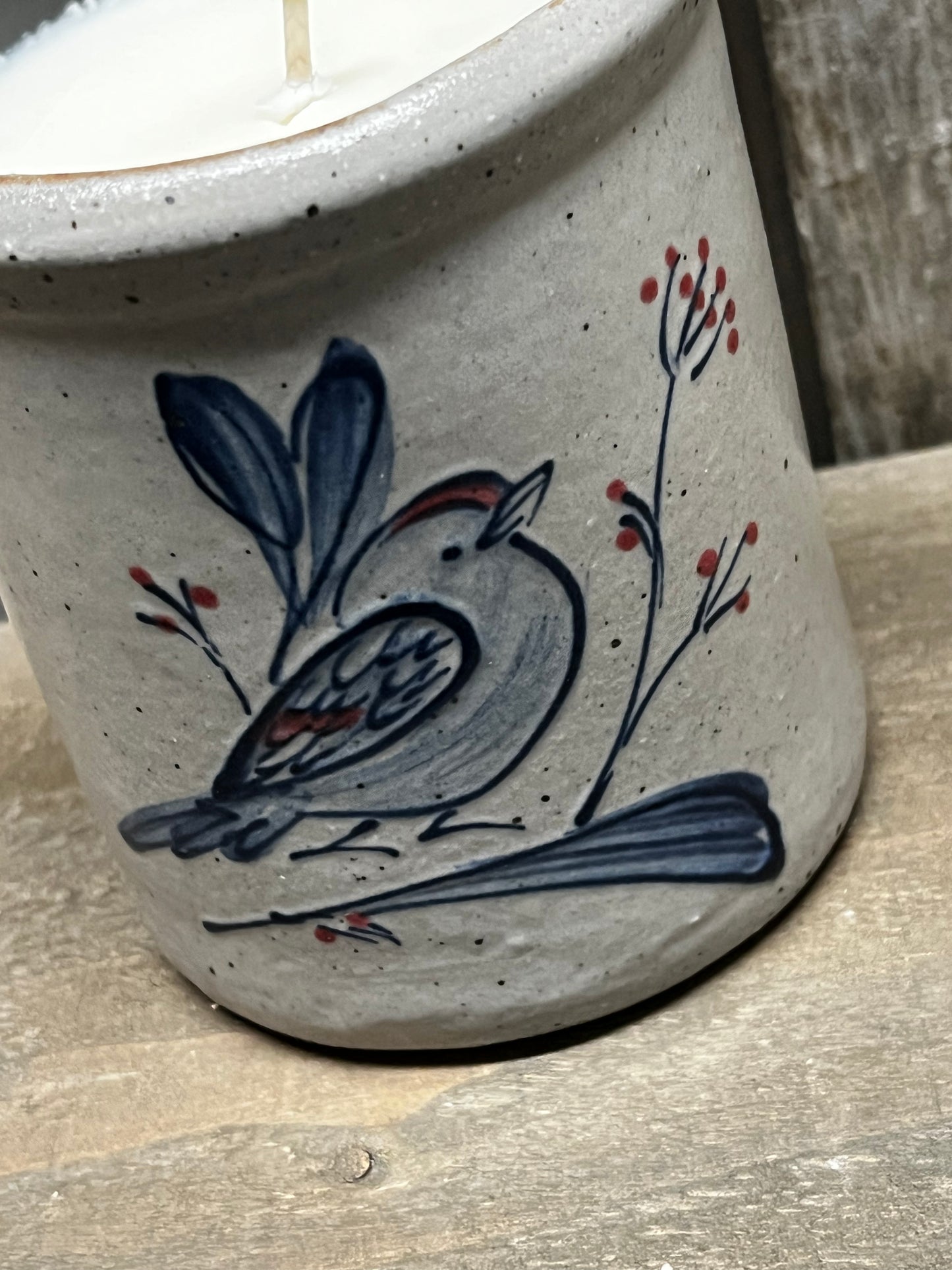 Candle Crock, Rowe Pottery, SPRING BIRD