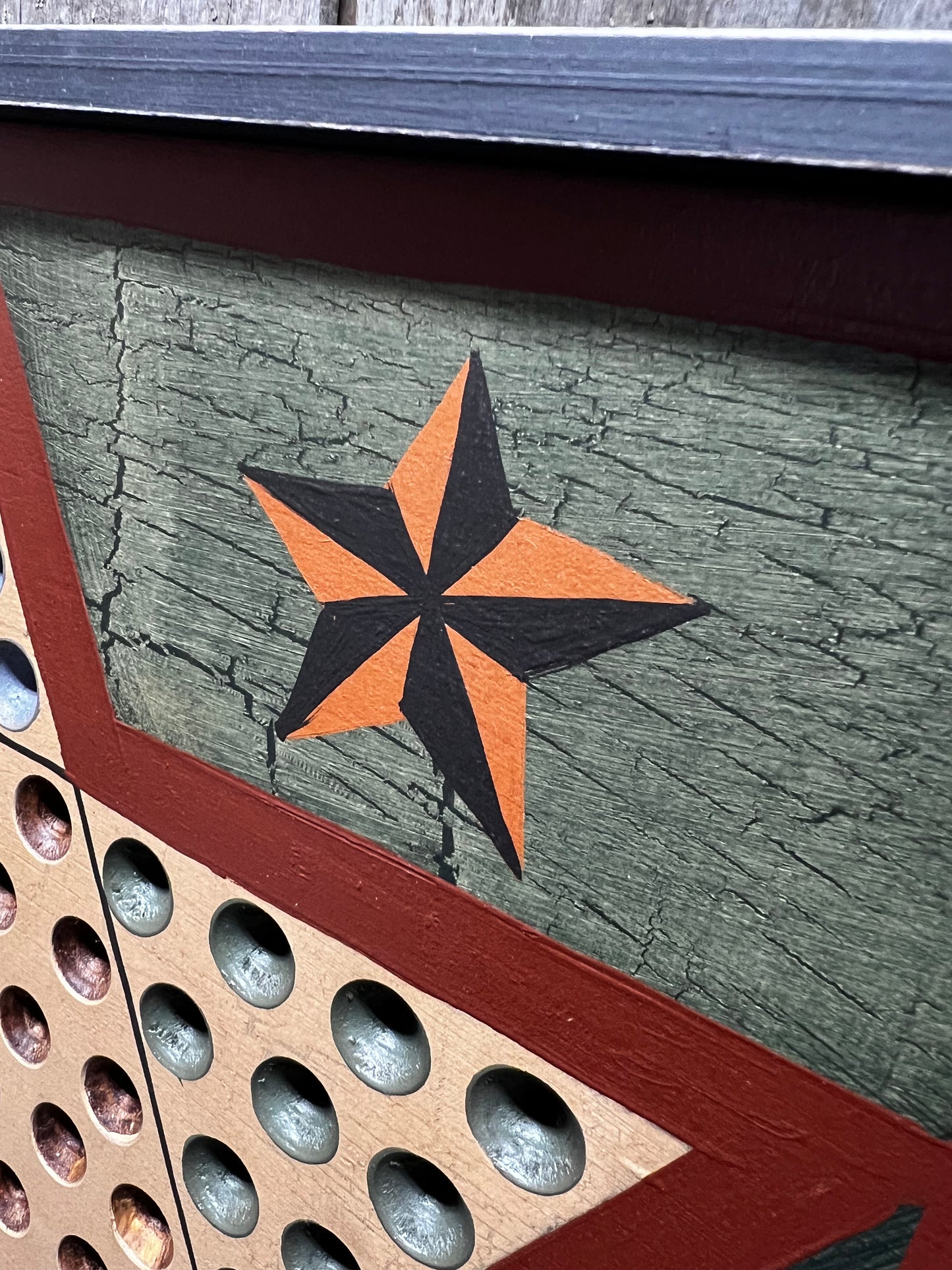 Game Board, 17.5", CHINESE CHECKERS, BARN STARS