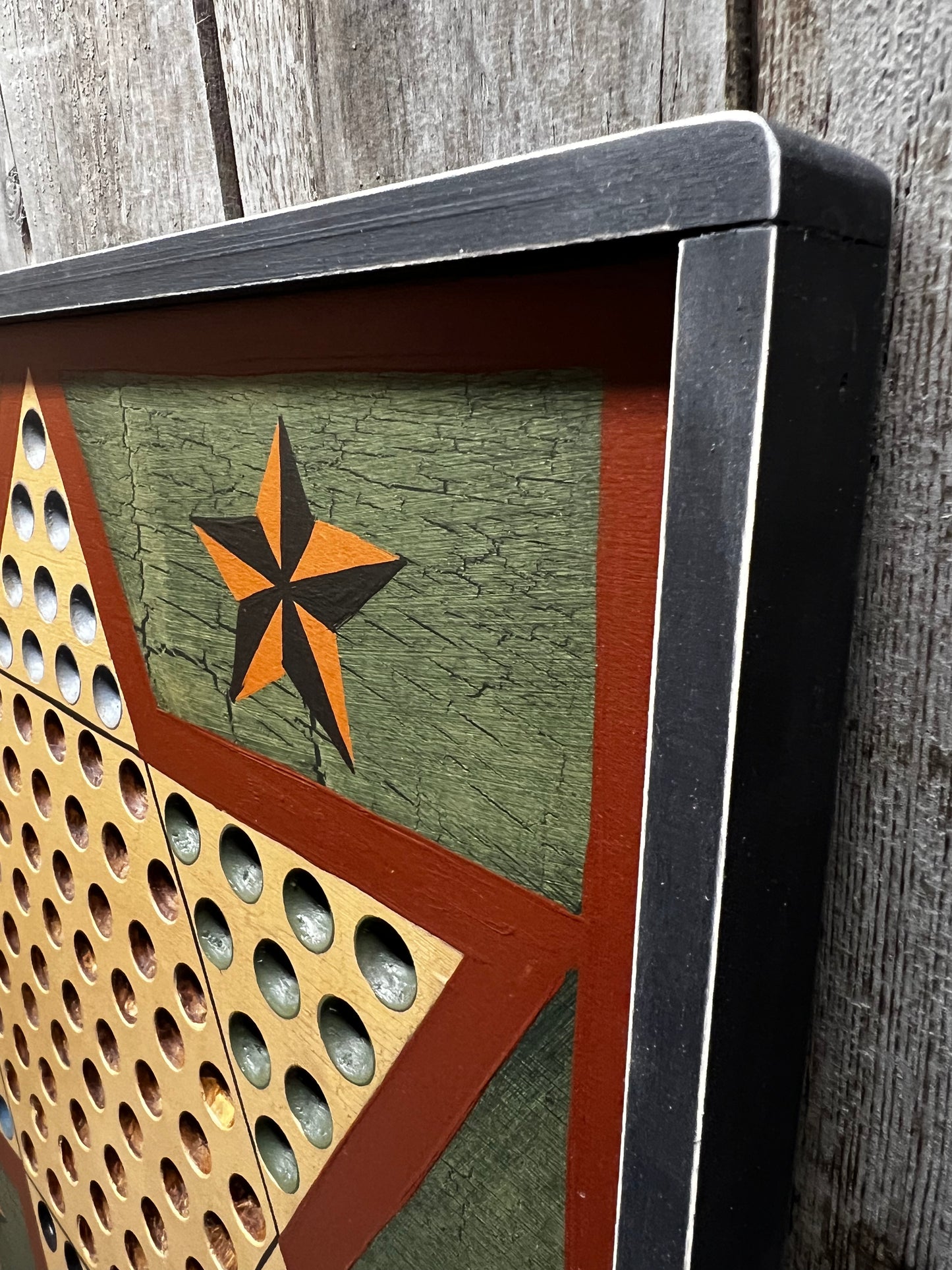 Game Board, 17.5", CHINESE CHECKERS, BARN STARS