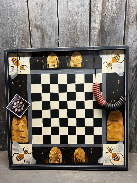 Game Board, 17.5", CHECKERS, BEE SKEP