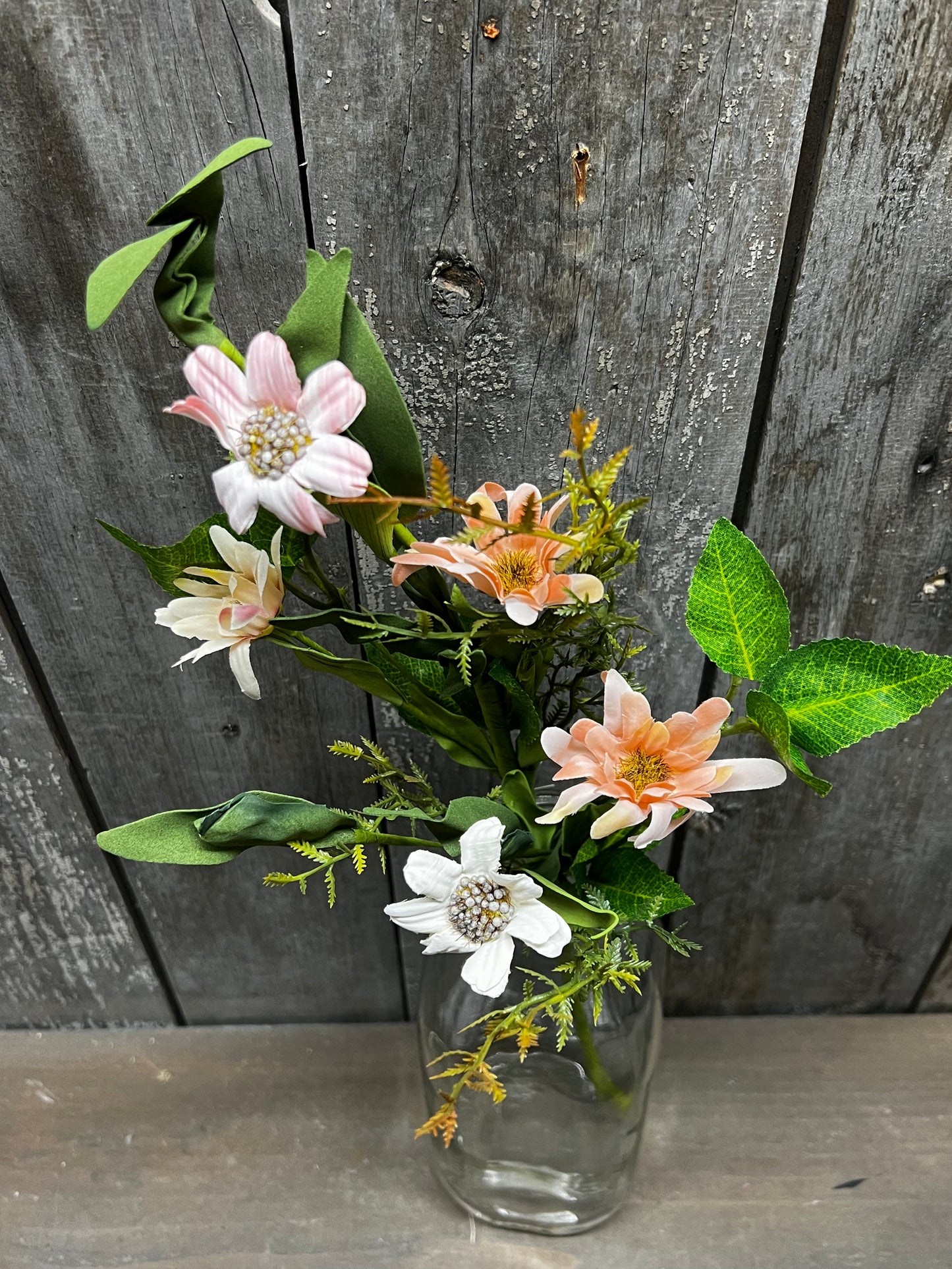Branch, 18", PEACH/PINK DAISIES