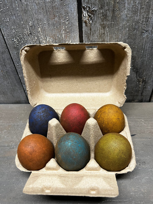 Wooden Eggs, Set/6, PRIMITIVE