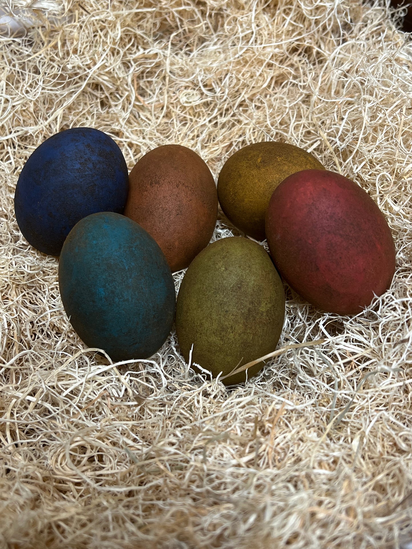 Wooden Eggs, Set/6, PRIMITIVE