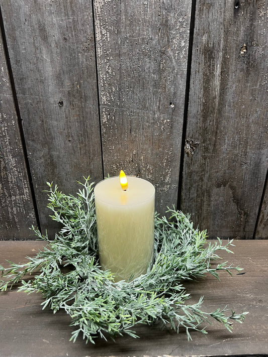 Candle Ring, 3.5", LARGE DUSTY FERN