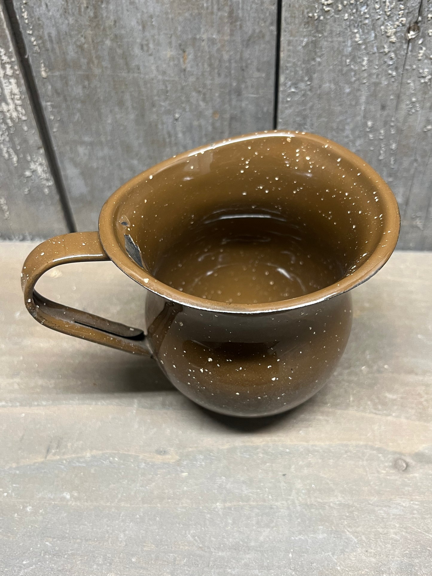 COWBOY COFFEE SET, 8PC. Brown Enamel