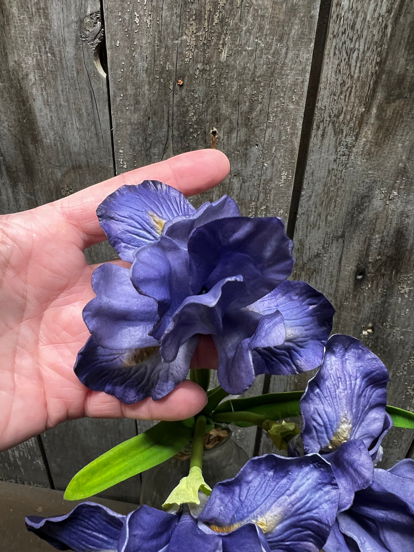 Iris Bouquet, 14.5", BLUE or PURPLE