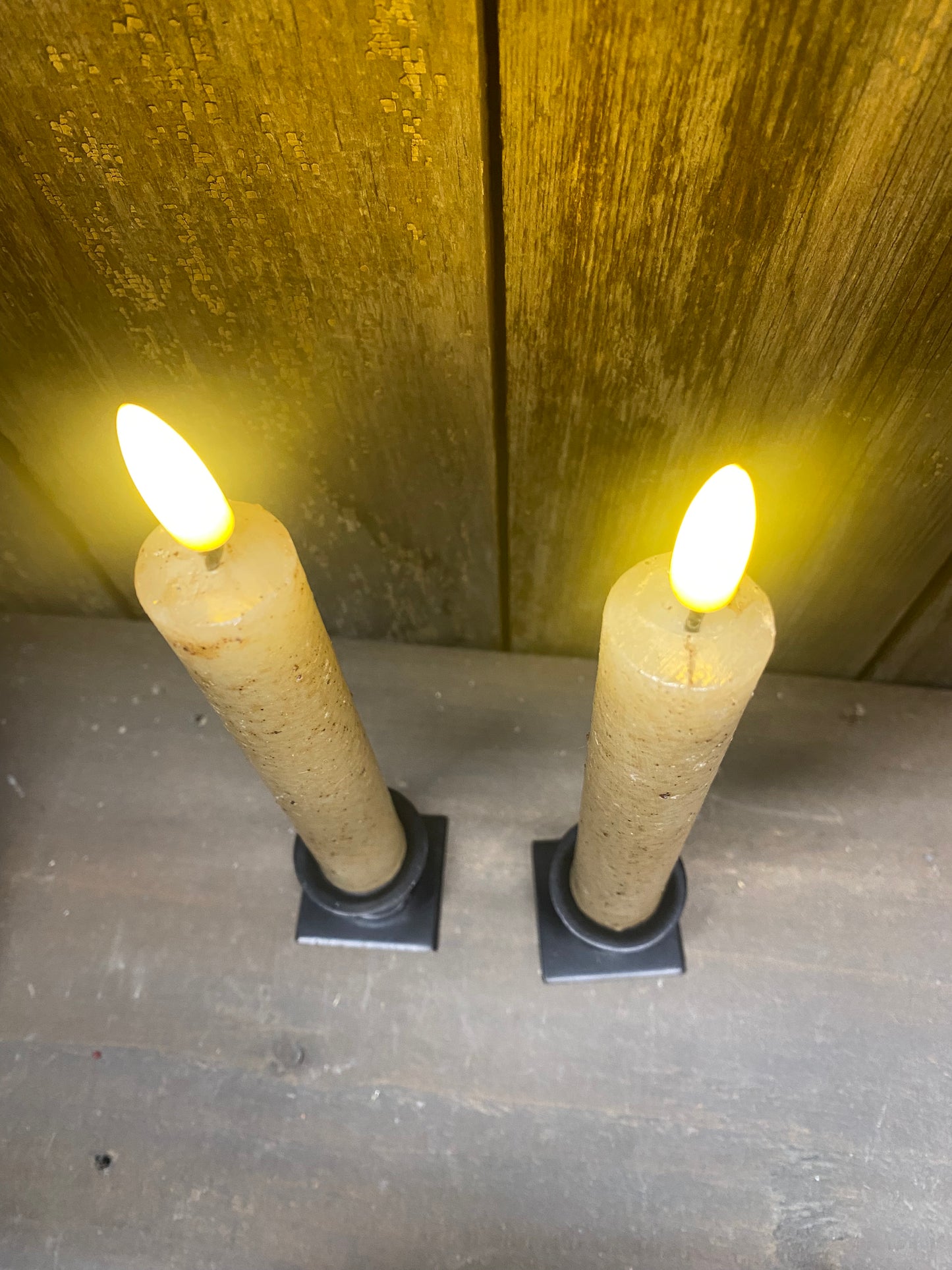 3D Flame Taper Set/2, 7.25”, CREAM