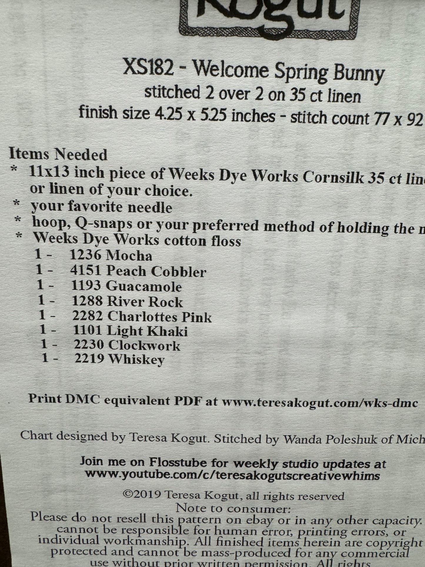 Pattern, CS, WELCOME SPRING BUNNY