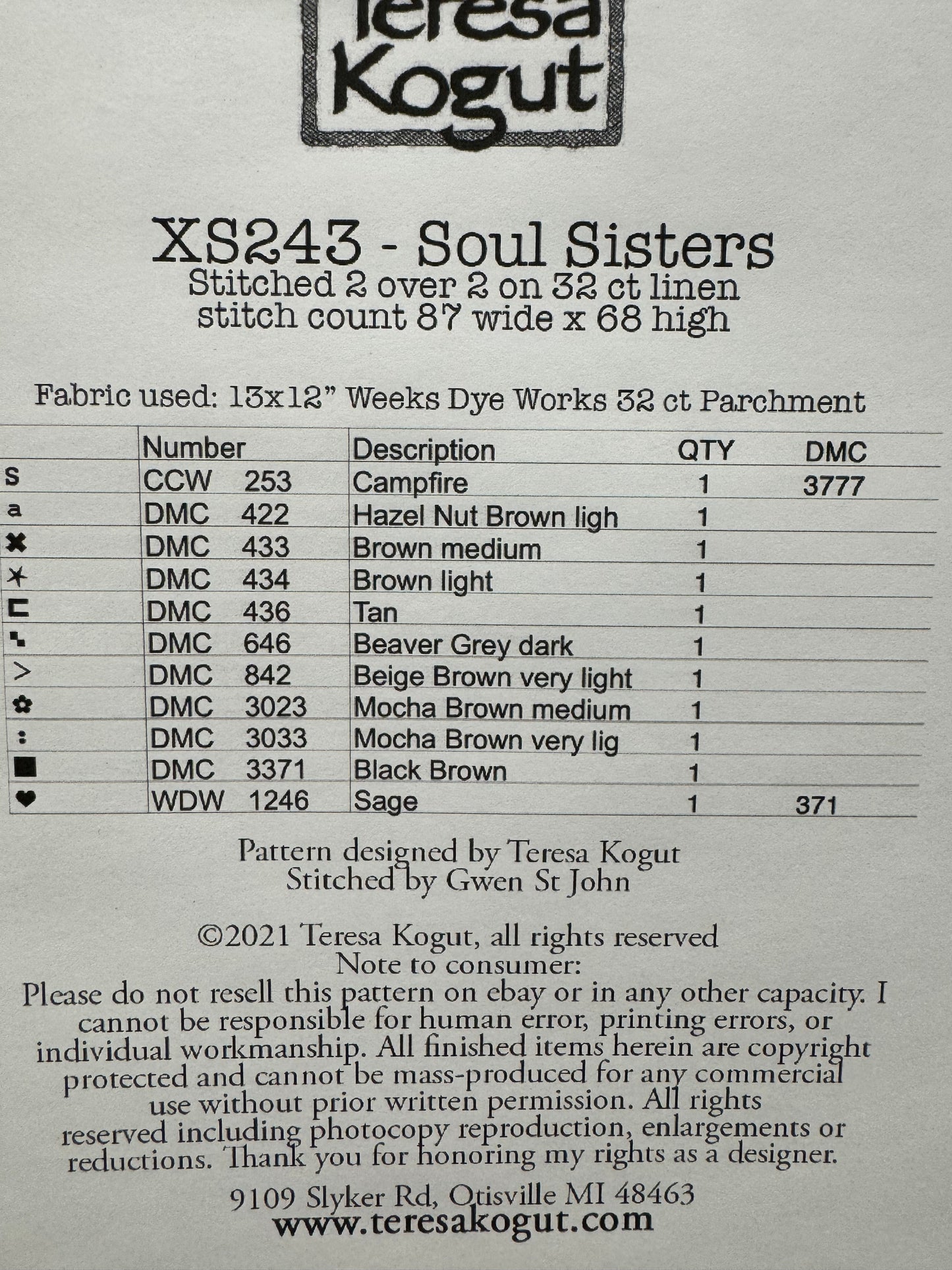 Pattern, CS, SOUL SISTERS