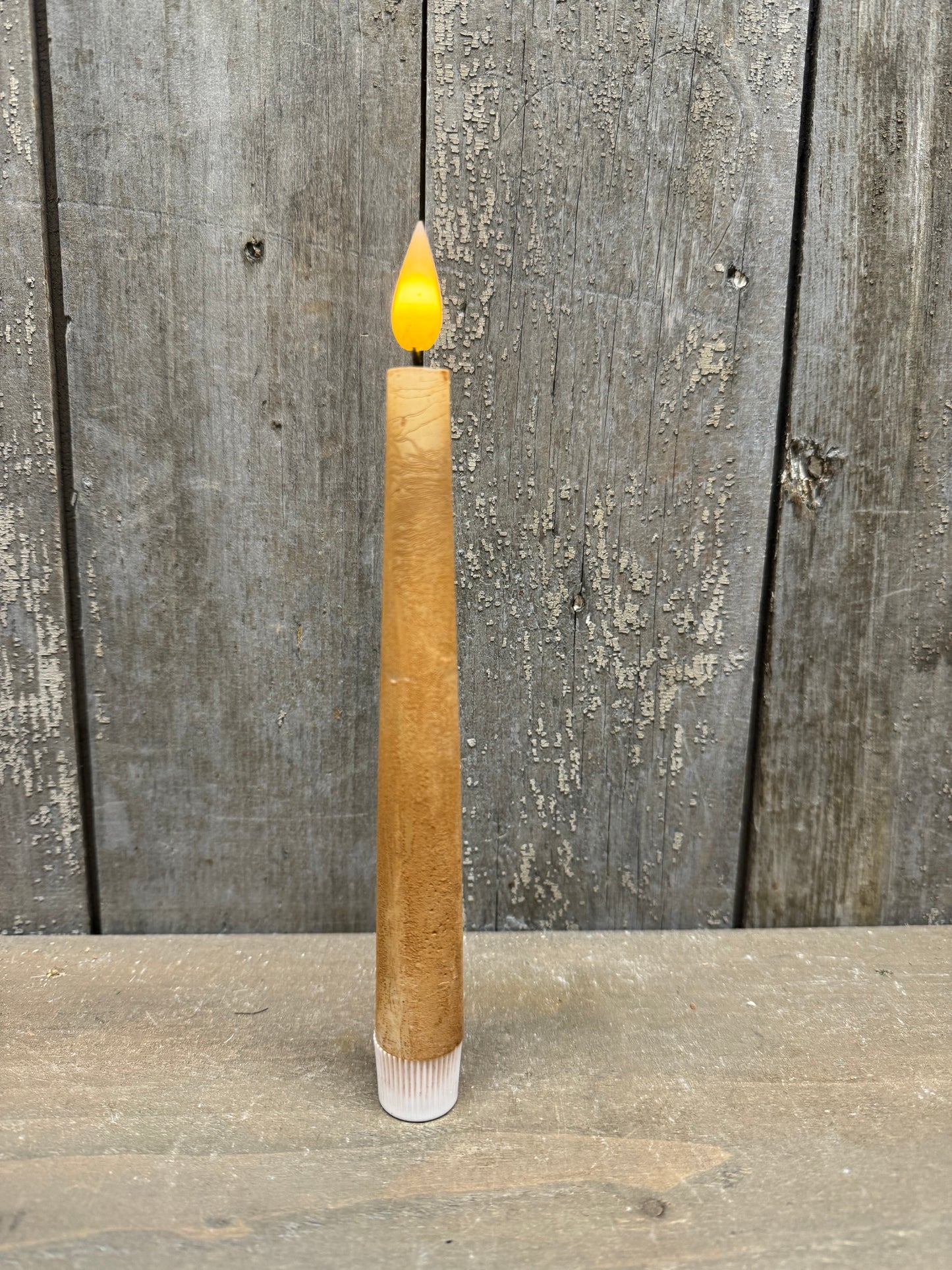 Candle, Taper, Timer, 8” BROWN