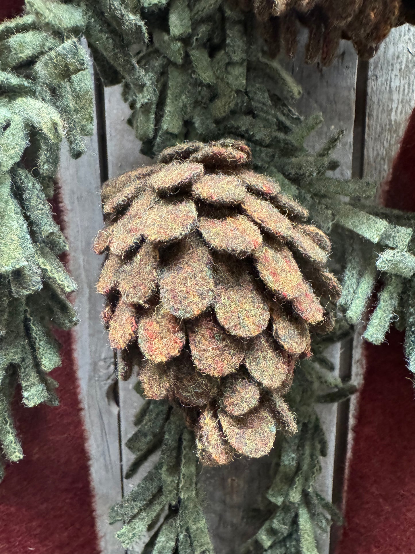 Wool Scallop PINECONE, 9 strips, Assorted Colors