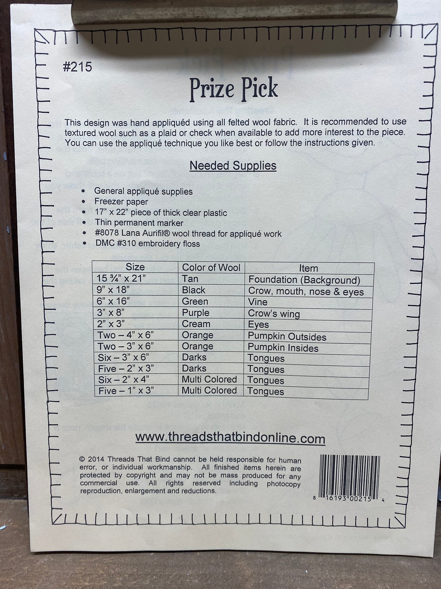 Pattern, PRIZE PICK