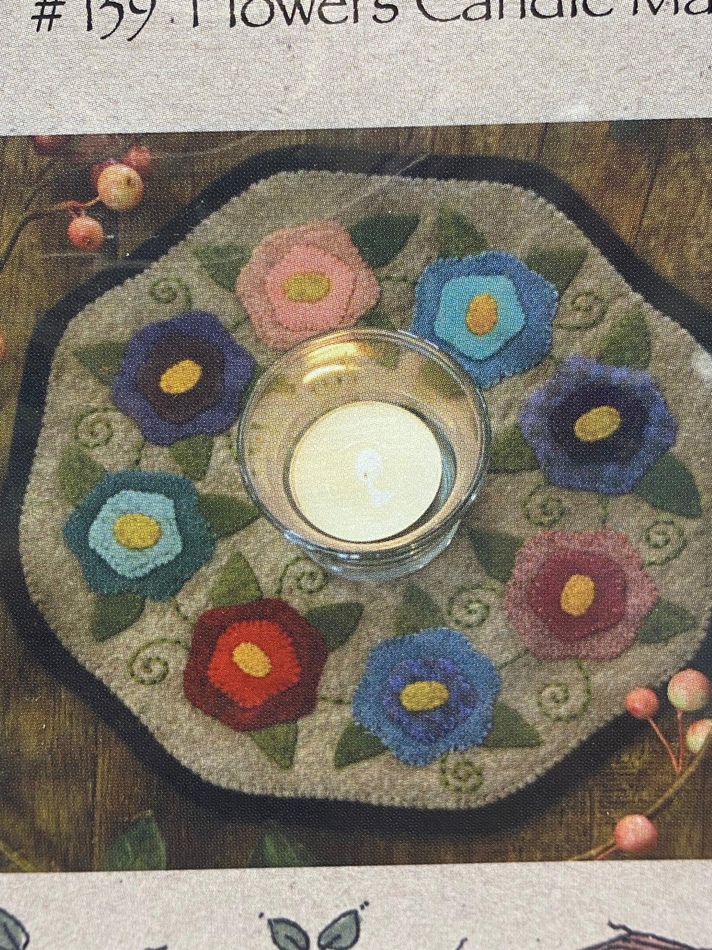 Appliqué Kit, FLOWERS CANDLE MAT