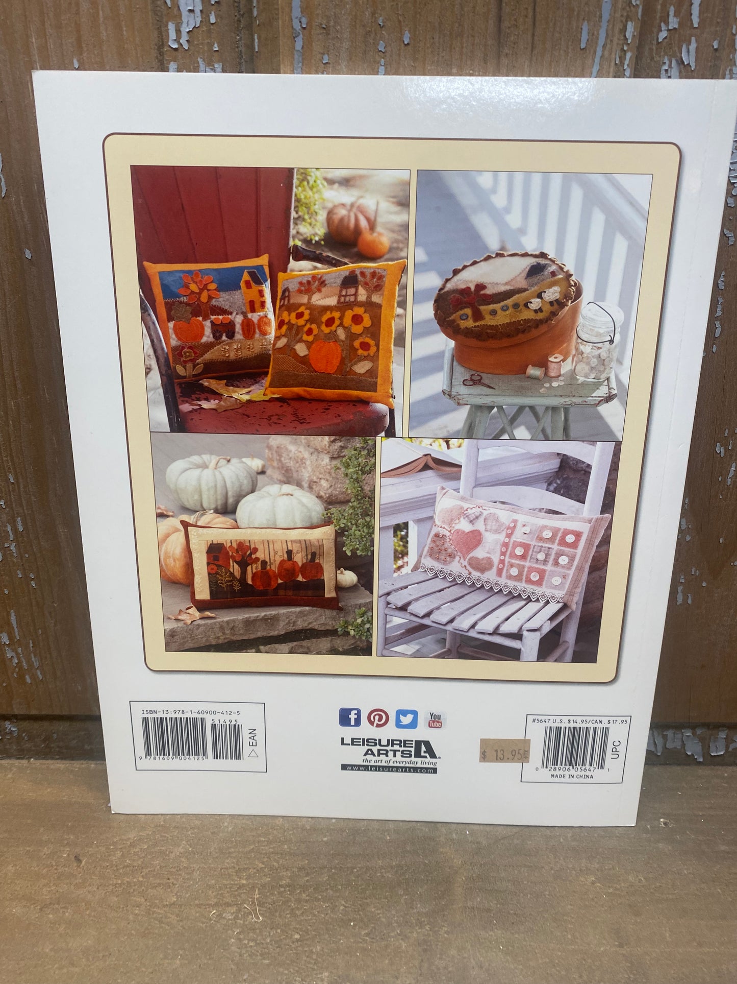 Book, Soft Cover, COZY WOOL APPLIQUE PILLOWS