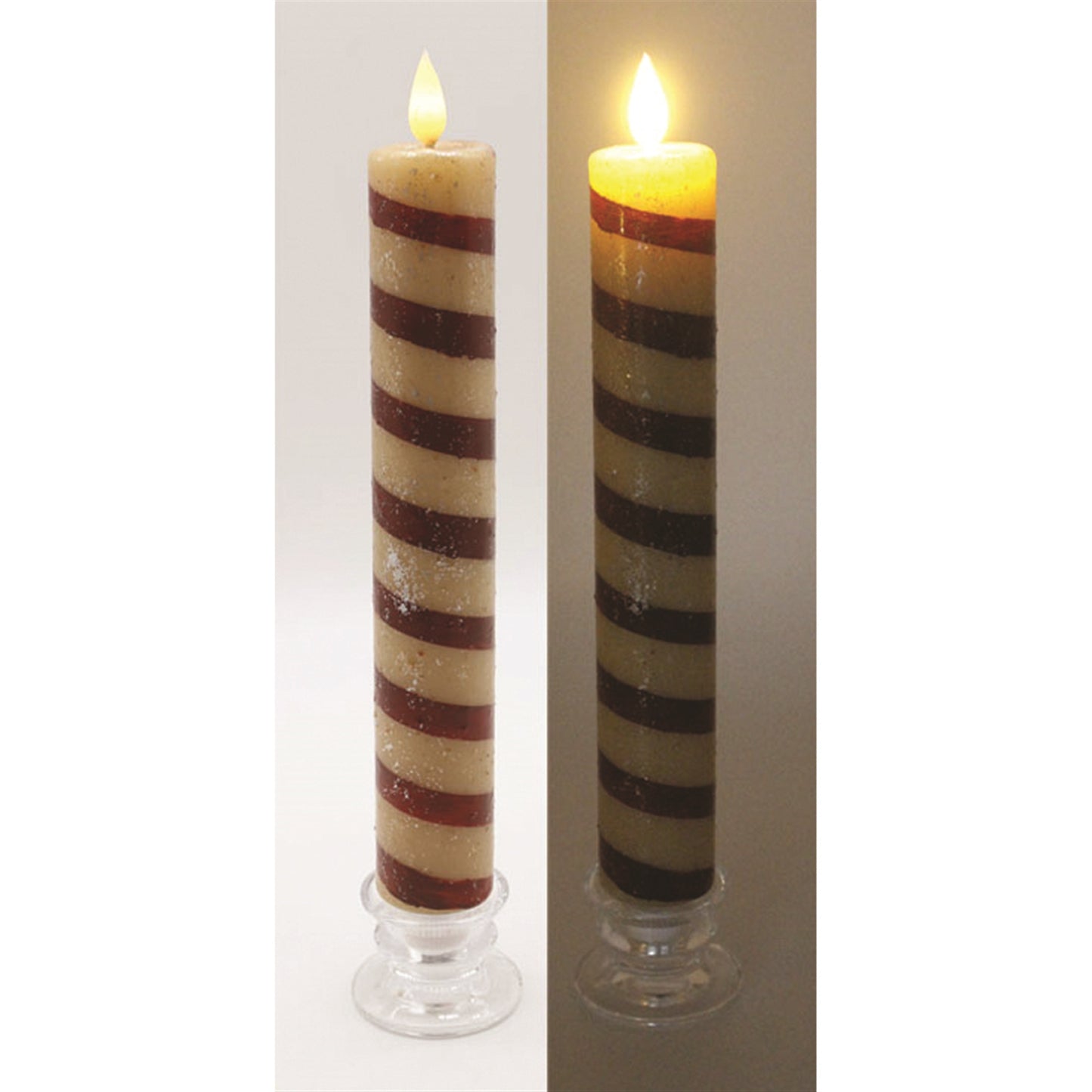 Candle, Thick Taper, Timer, 11.25", CANDY CANE