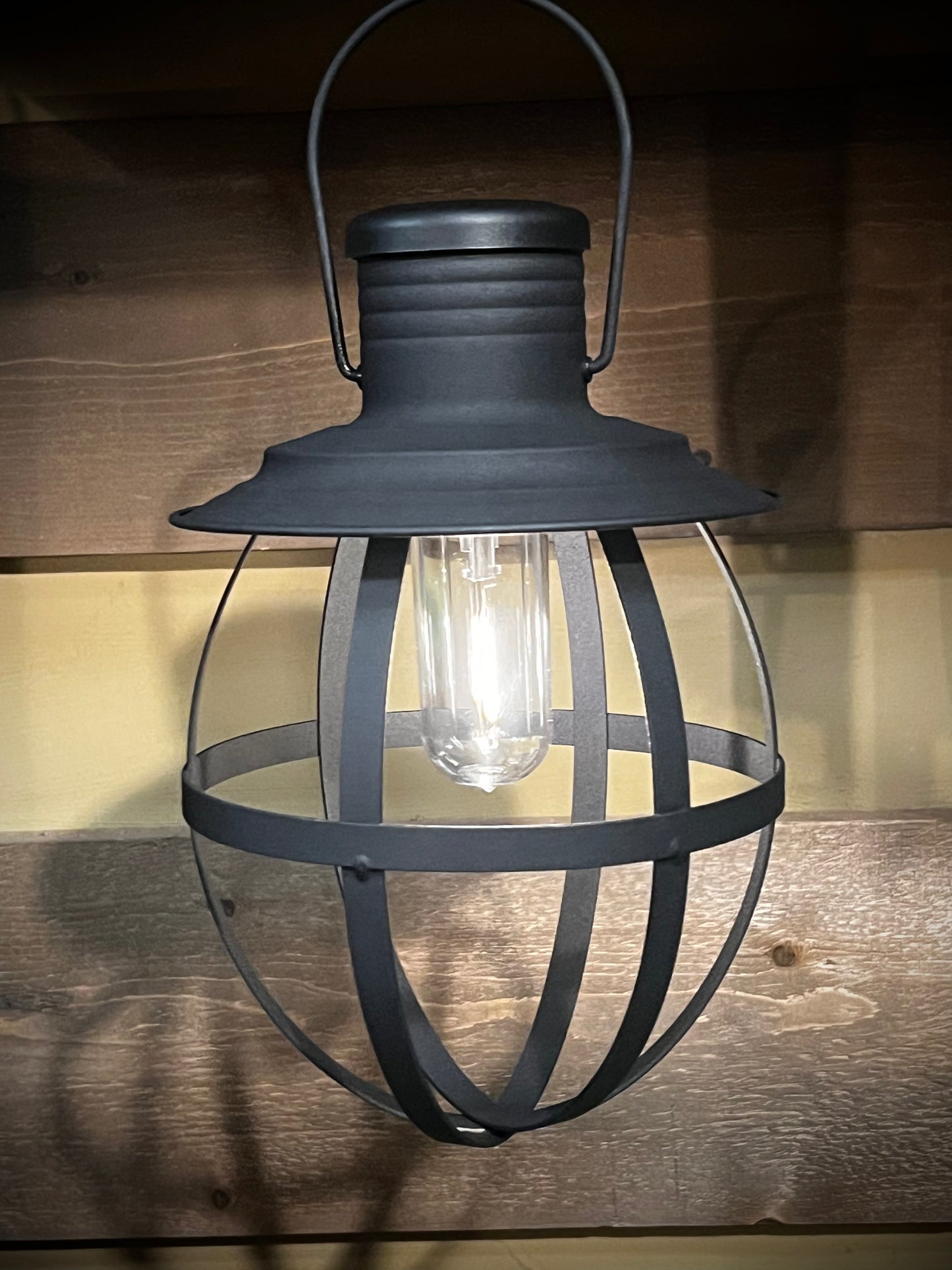 Hanging Lantern, Battery Operated, Weatherproof, BLACK or RUSTY BRONZE