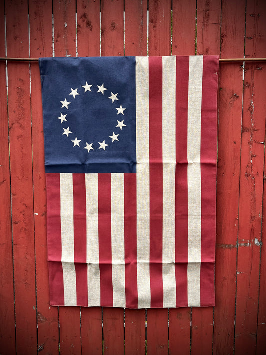 House Flag, 28"x 40", "Burlap", BETSY ROSS