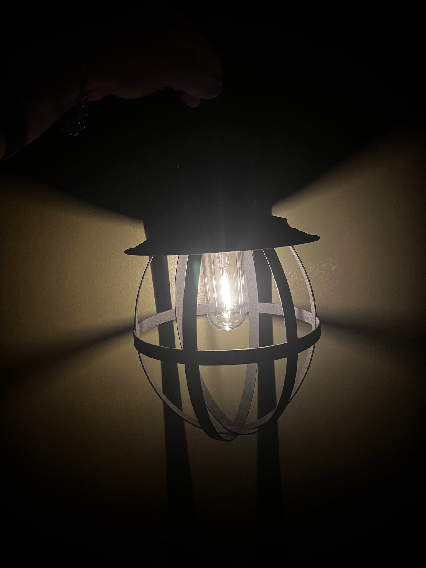 Hanging Lantern, Battery Operated, Weatherproof, BLACK or RUSTY BRONZE