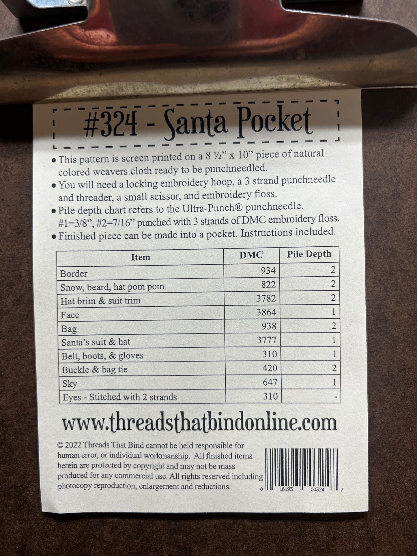 Pattern, SANTA POCKET