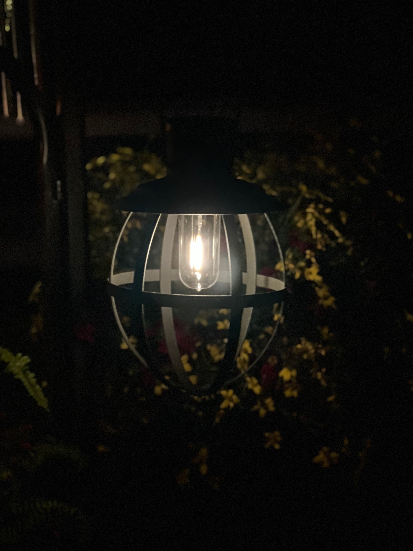 Hanging Lantern, Battery Operated, Weatherproof, BLACK or RUSTY BRONZE