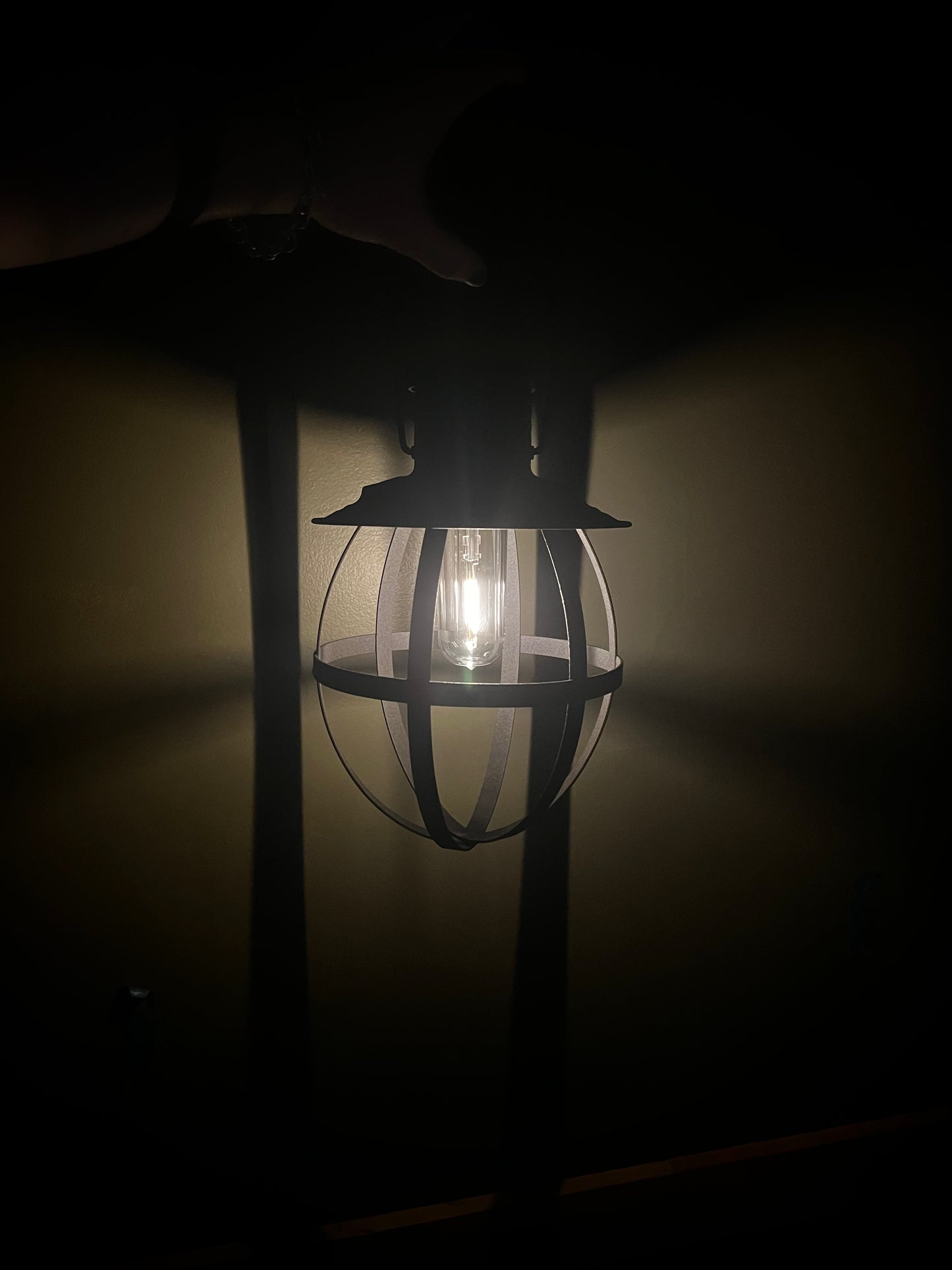 Hanging Lantern, Battery Operated, Weatherproof, BLACK or RUSTY BRONZE