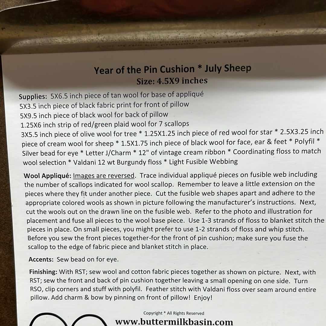 Pattern, YEAR OF THE PINKEEPS, JULY SHEEP