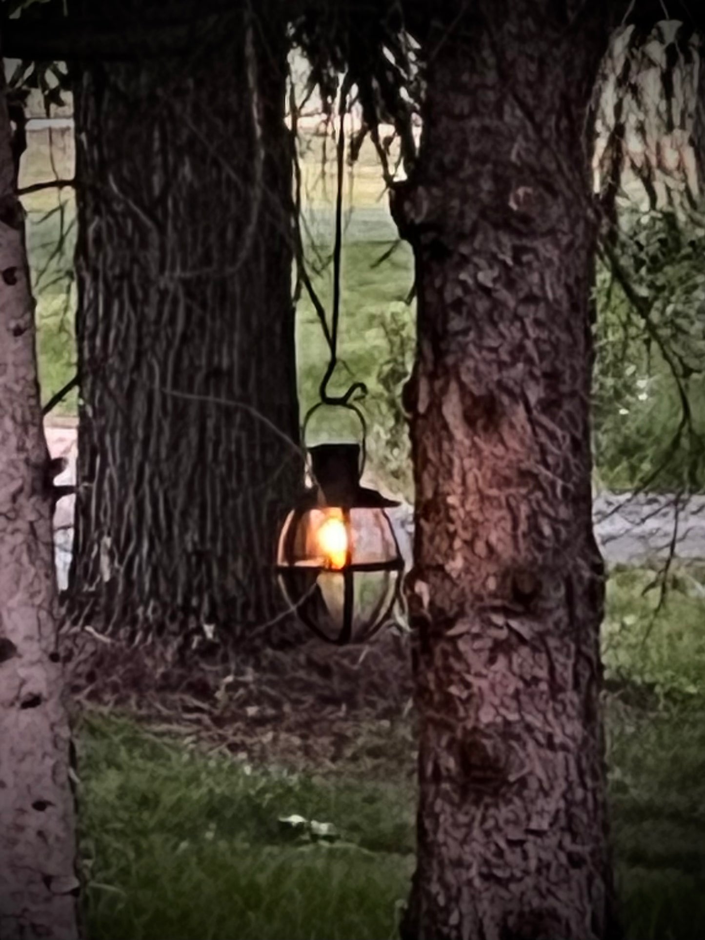 Hanging Lantern, Battery Operated, Weatherproof, BLACK or RUSTY BRONZE