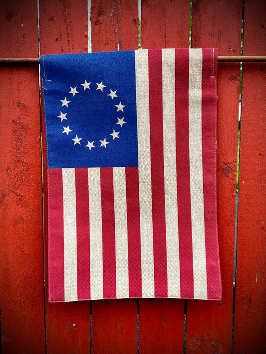 Garden Flag, 12.5"x 18", "Burlap", BETSY ROSS