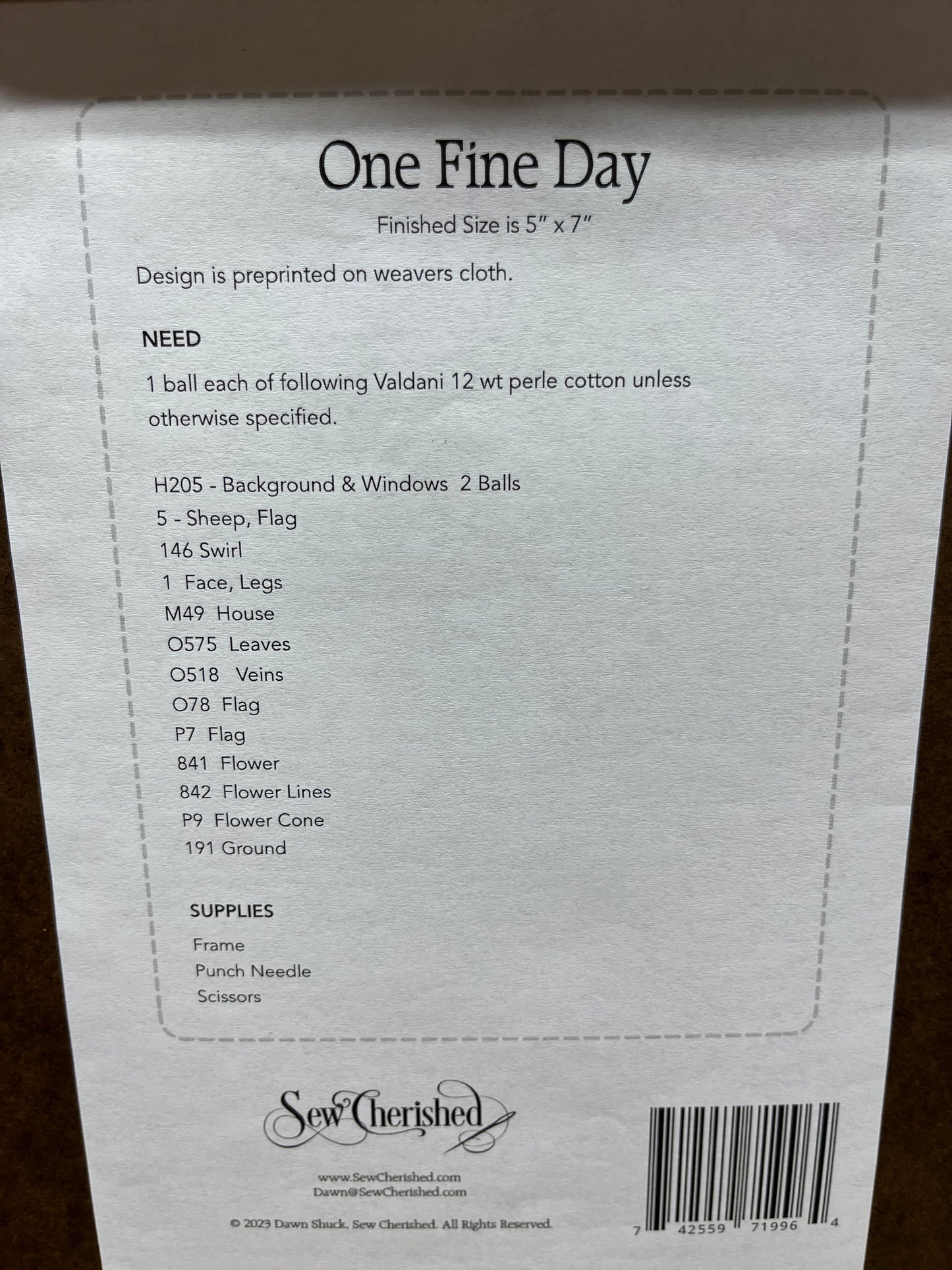 Pattern, ONE FINE DAY