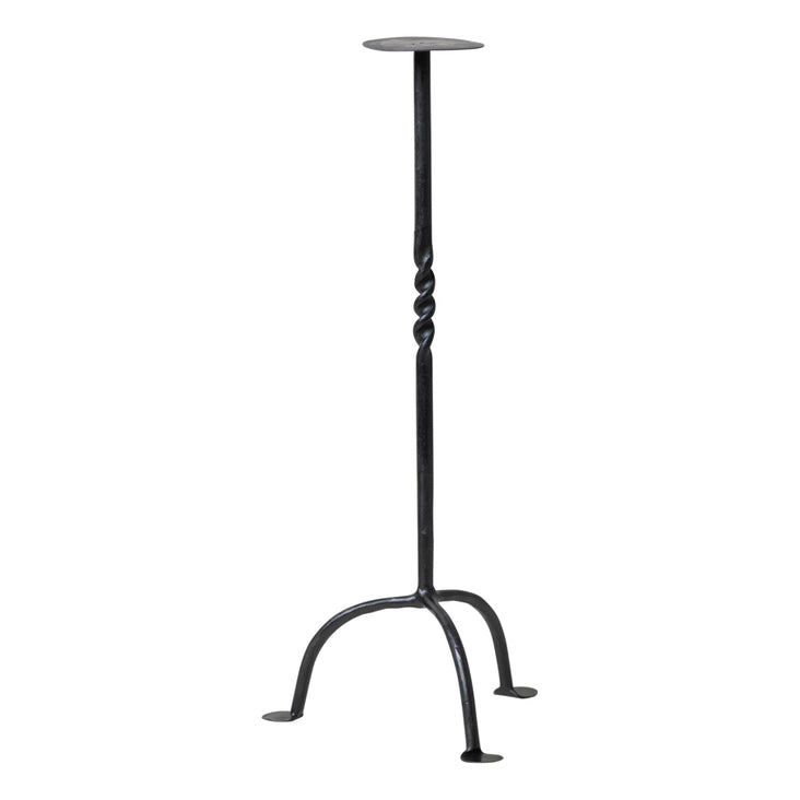 Candle Holder, Pillar, 16", TWISTED WROUGHT IRON