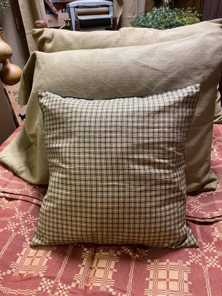 COLONIAL STAR TIE PILLOW COVER, Black & Tan