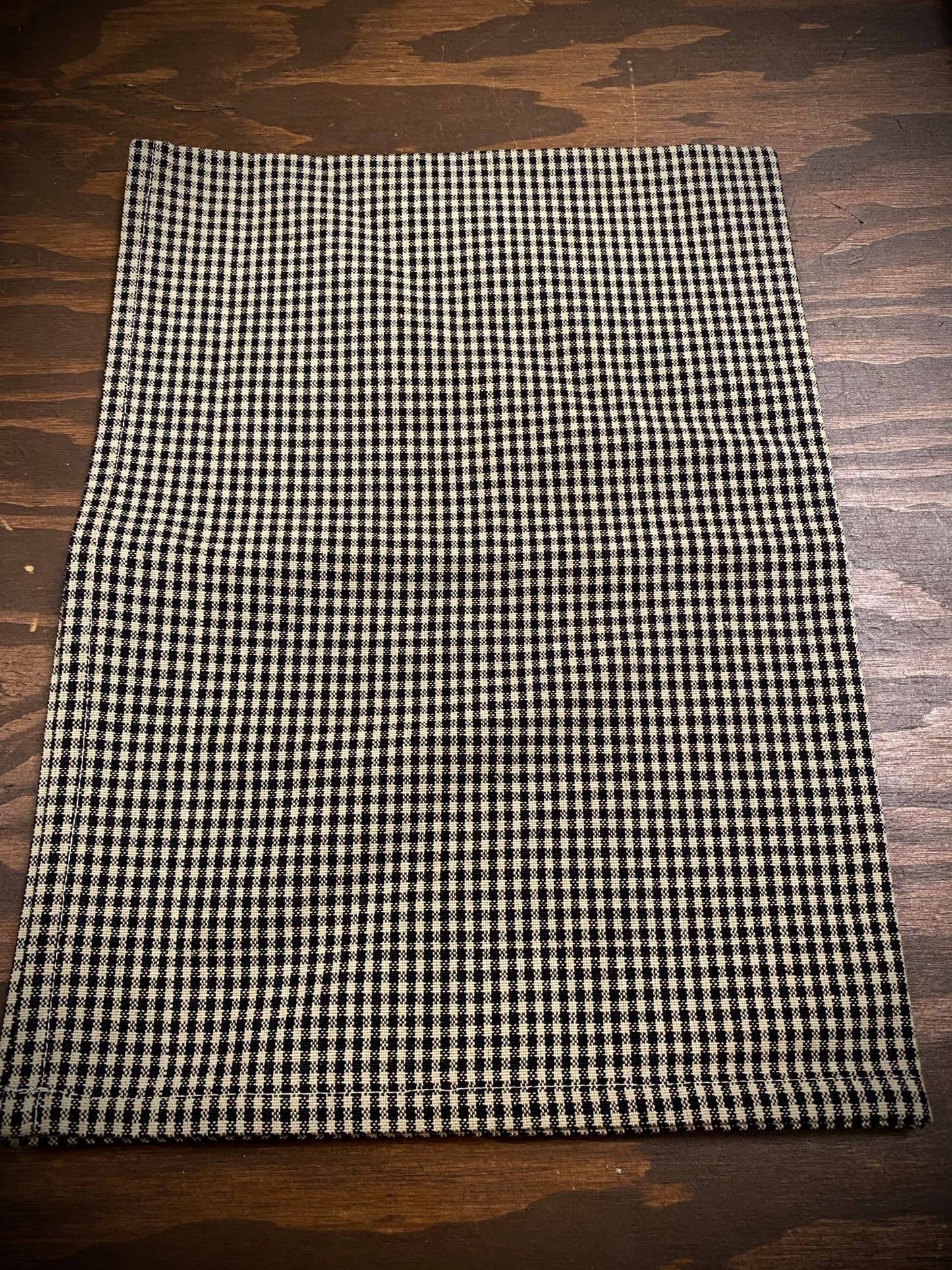 Tea Towel, Mini Check, BLACK/TEA DYE