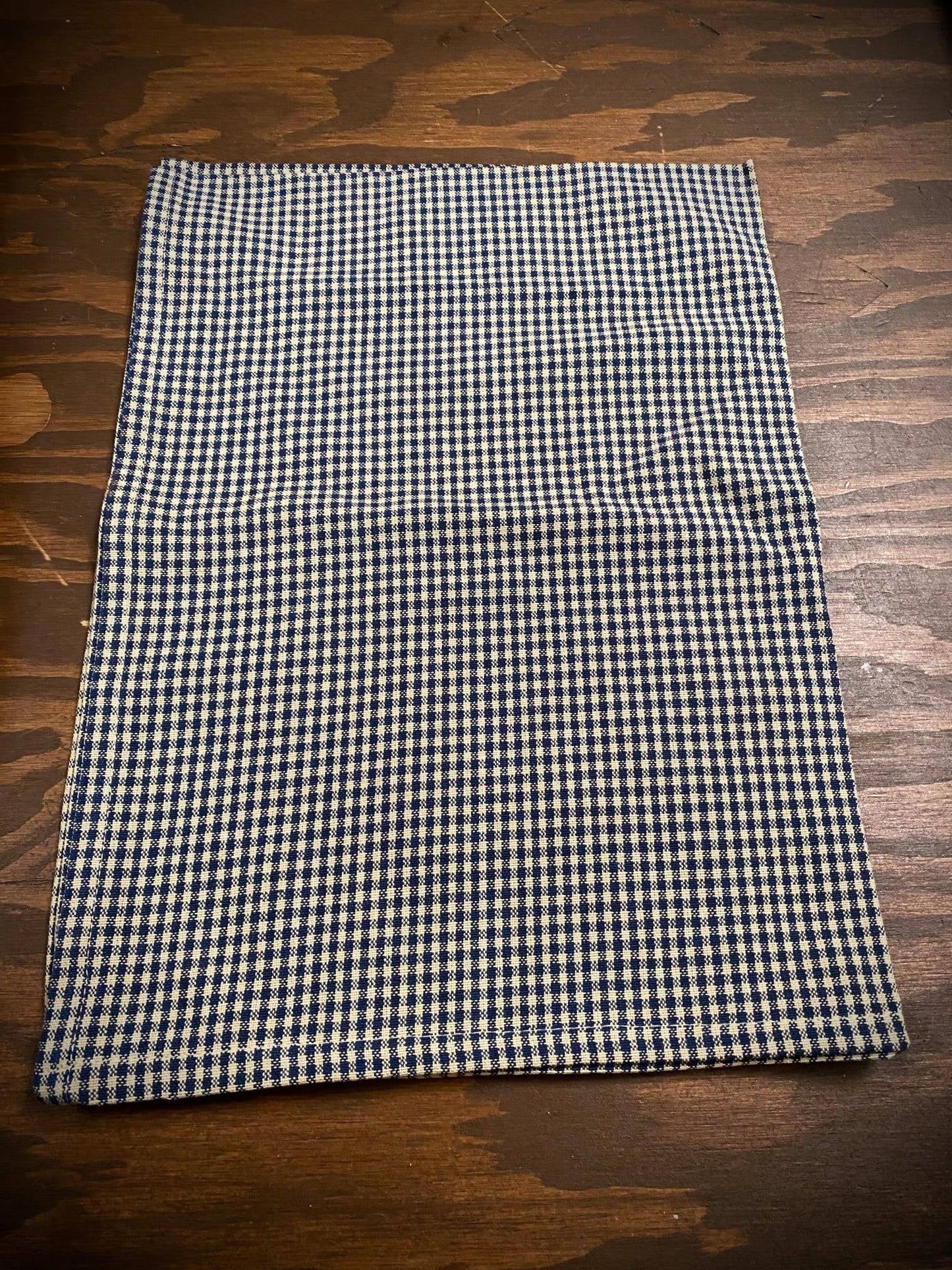 Tea Towel, Mini Check, NAVY/TEA DYE