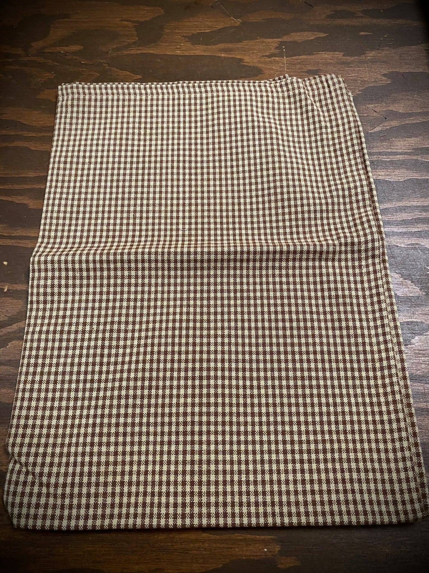 Tea Towel, Mini Check, COUNTRY BROWN/TEA DYE