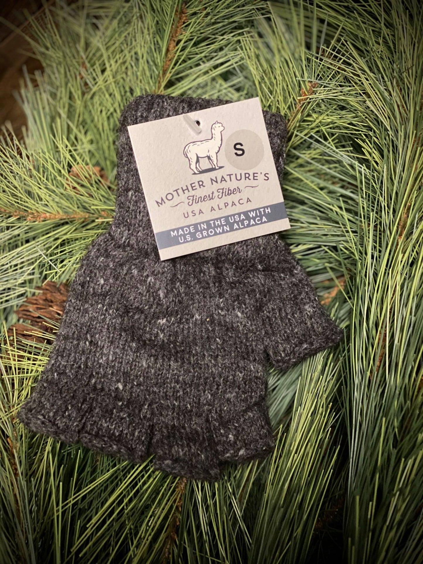 Fingerless Gloves, Dark Grey, Small