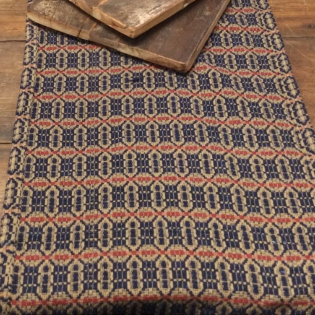 ACORN WEAVE, Navy/Tan/Red