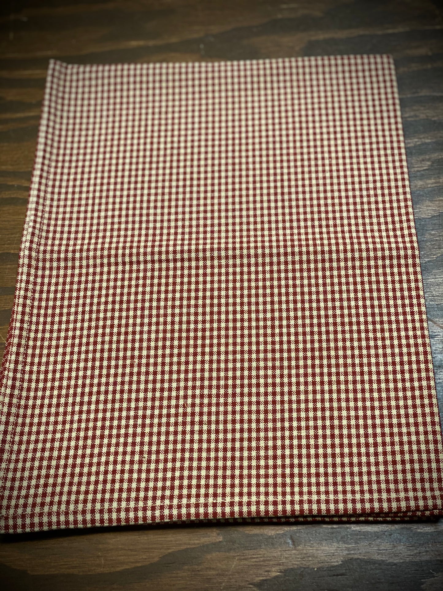 Tea Towel, Mini Check, RED/TEA DYE