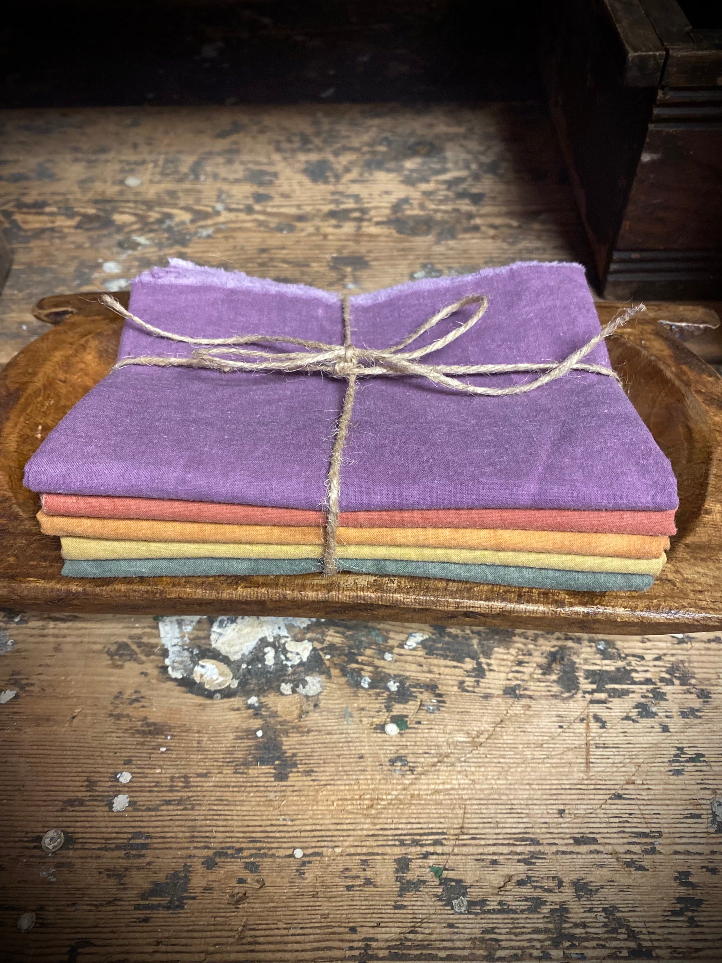 Garden Harvest, Aged Muslin Bundle, 5 Pieces