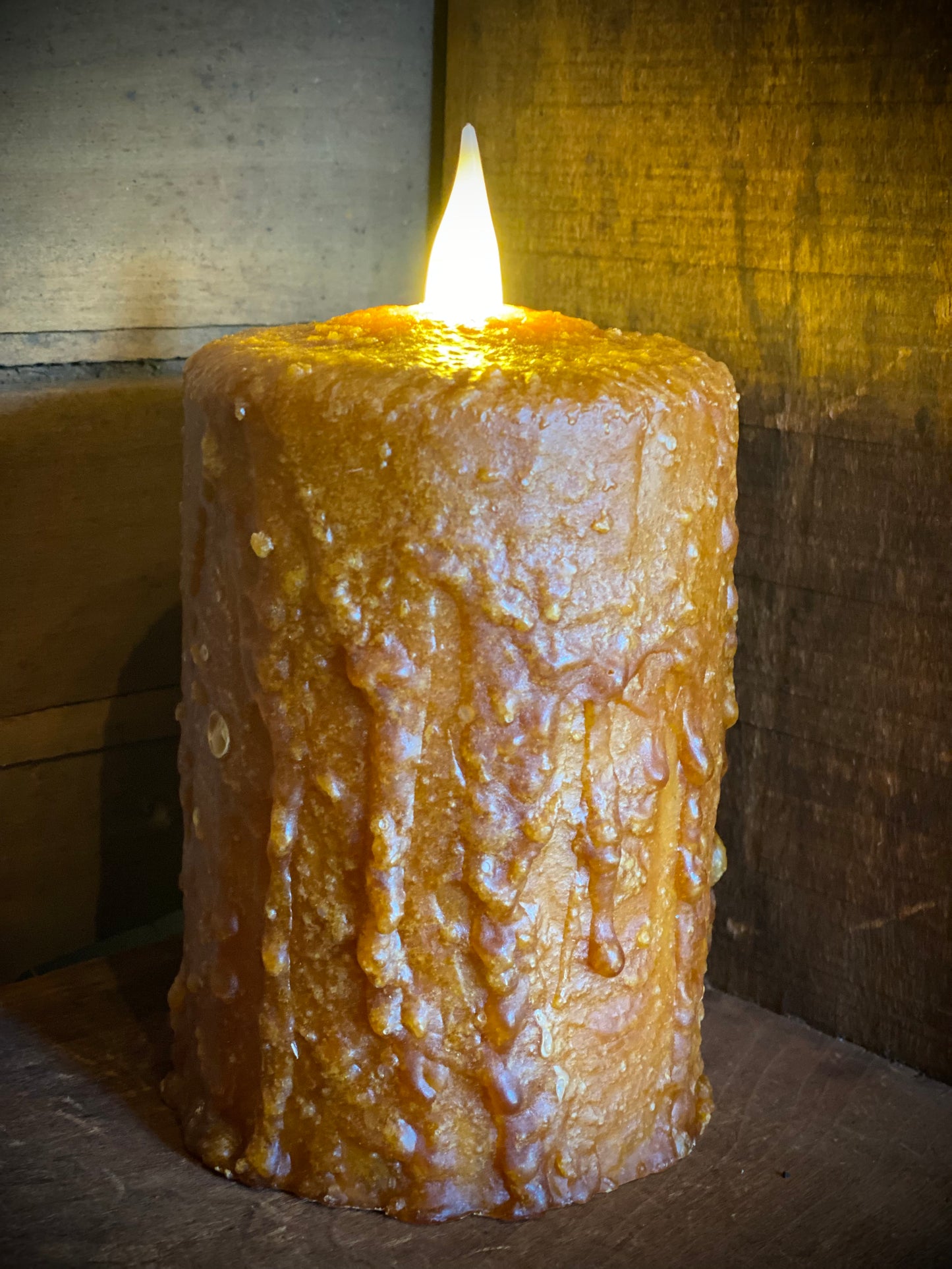 Hand-waxed Candle, BROWN, 5" TIMER