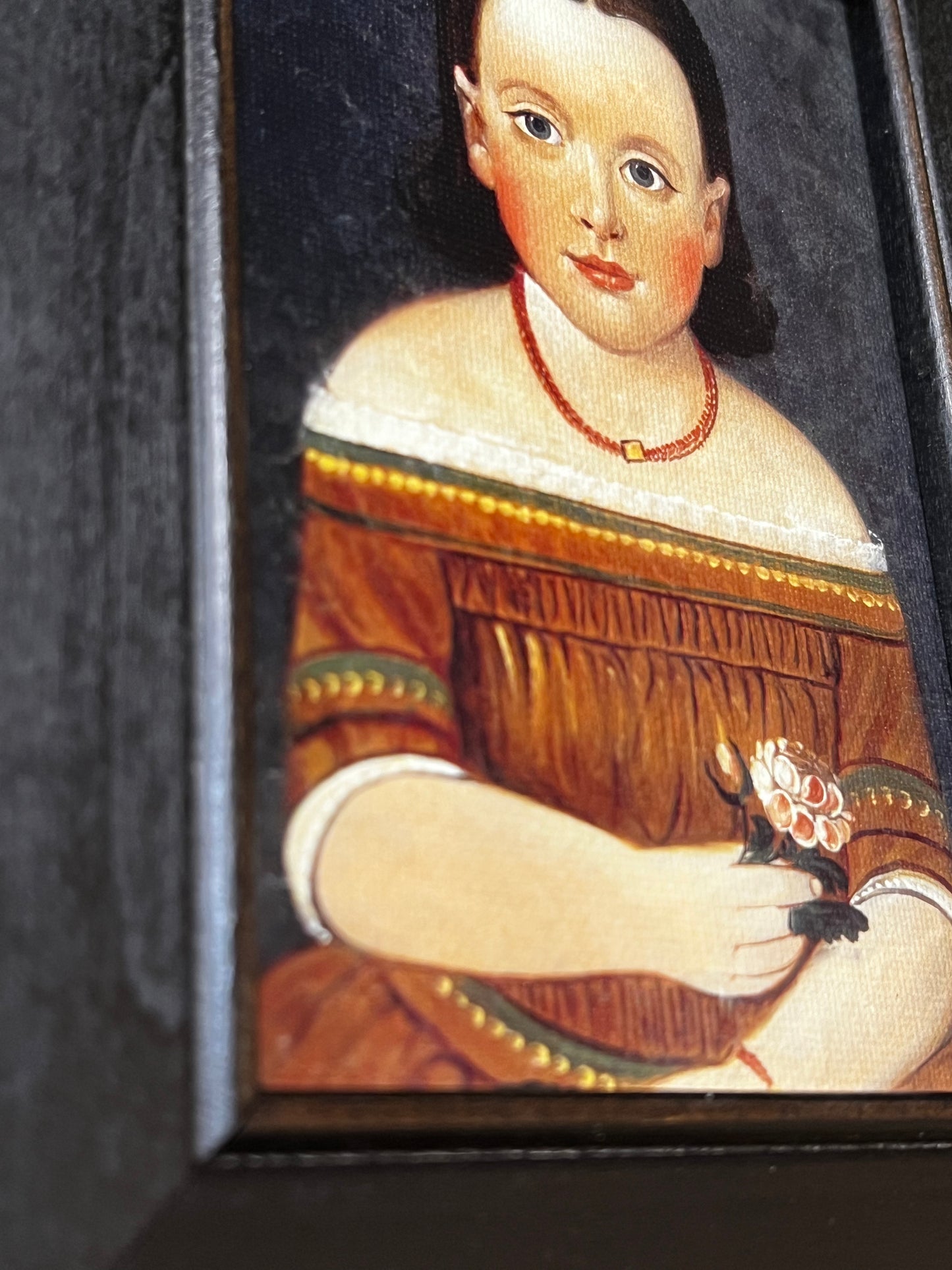 Print on Canvas, Framed, GIRL IN BROWN DRESS