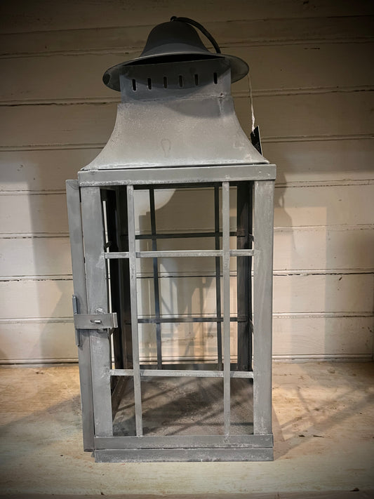 Lantern, Weathered Zinc, CENTERPIECE