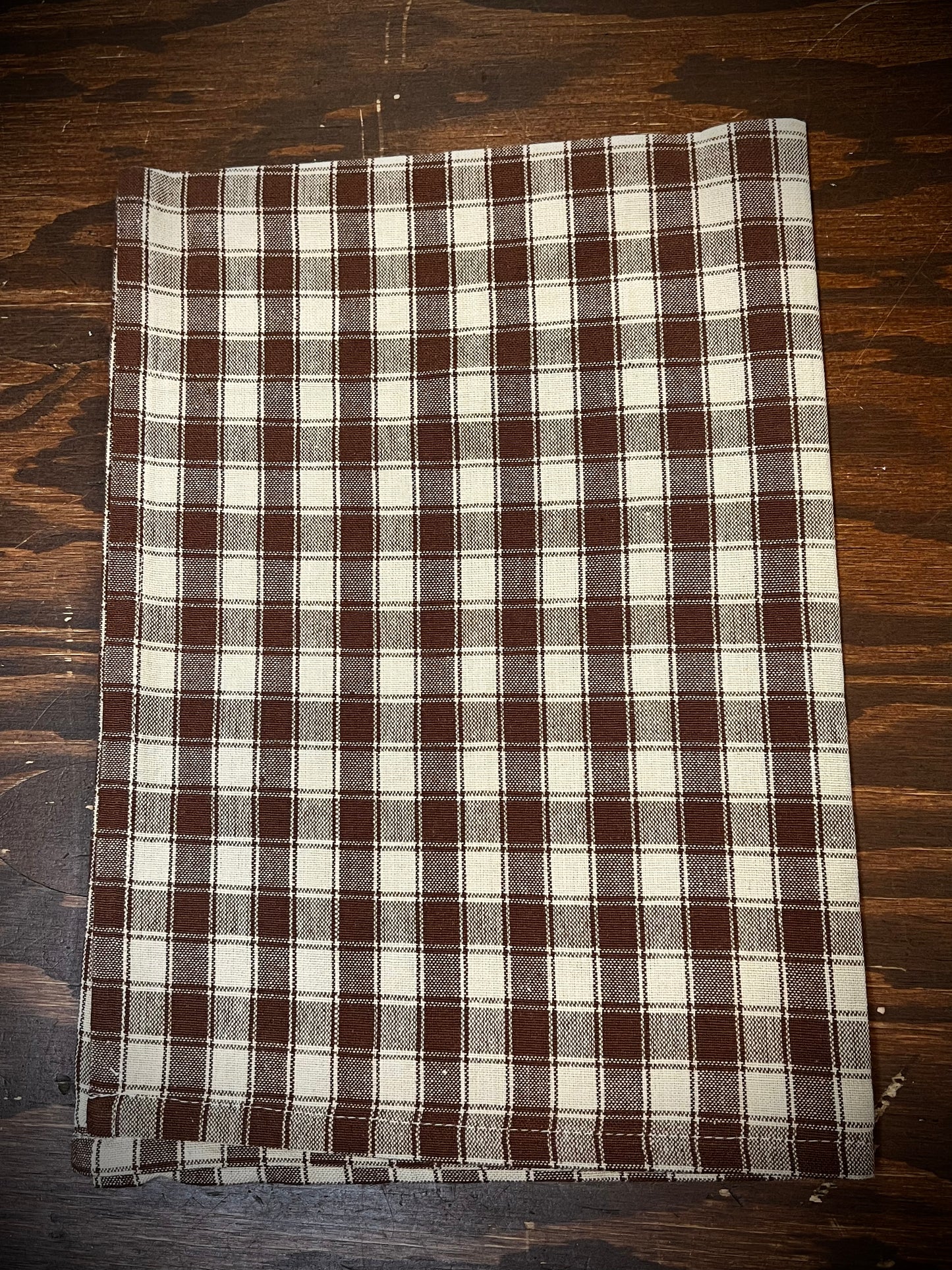 Tea Towel, House Check, COUNTRY BROWN/TEA DYE