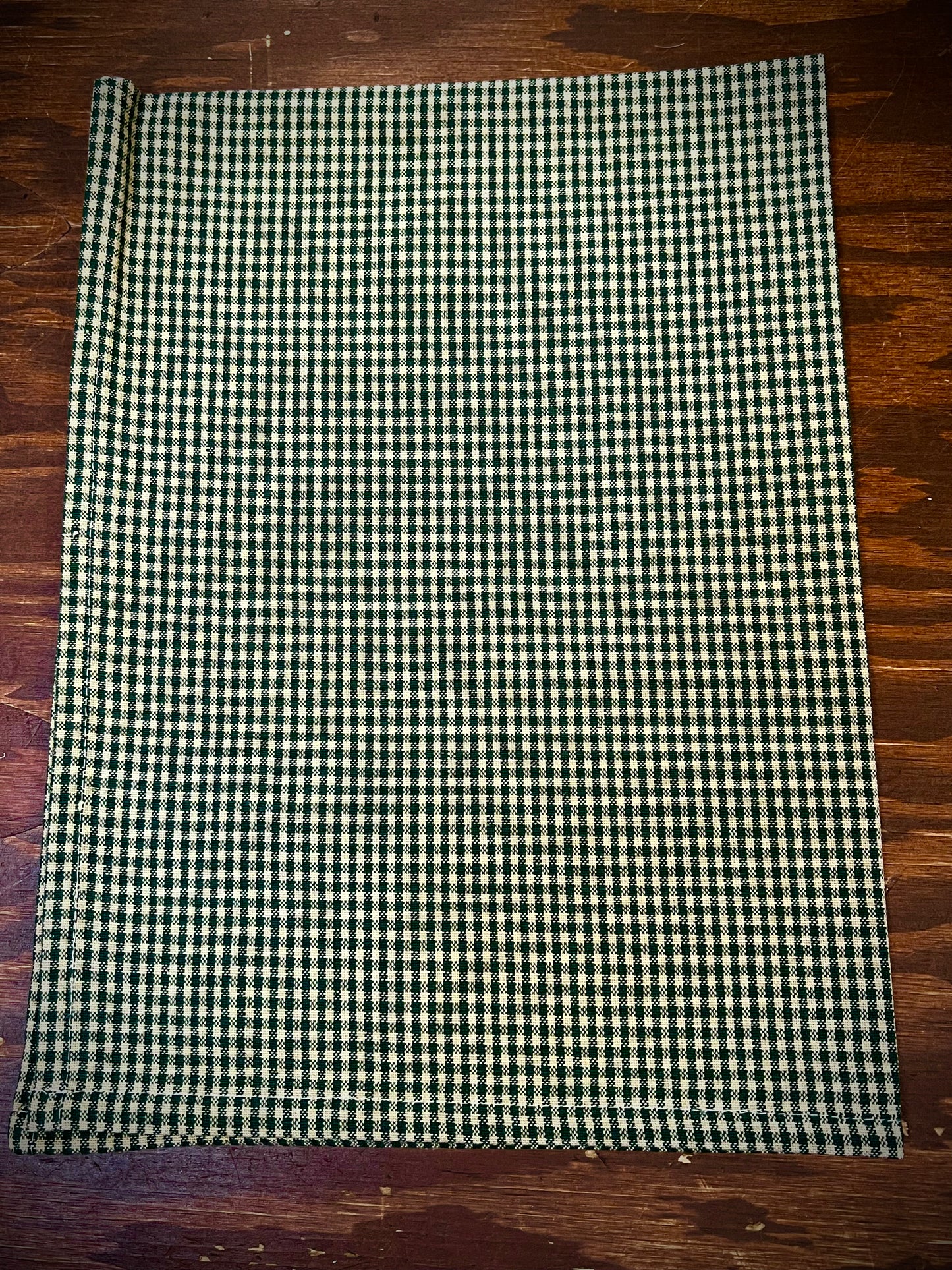 Tea Towel, Mini Check, GREEN/TEA DYE